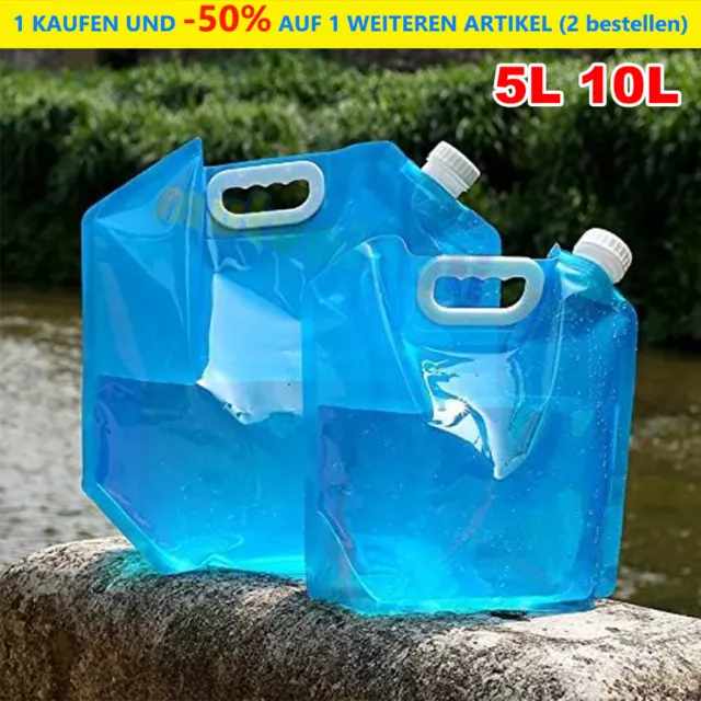 5-10L Wasserkanister Faltbar Wassersack Wasserbehälter Camping Kanister Draussen