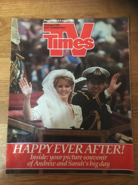 TV Times Andrew & Sarah Royal Wedding 2-8 August 1986 VGC Free P&P