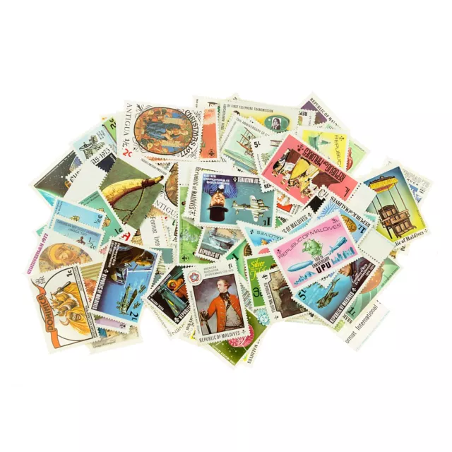 100 Mostly Different Stamps Maldives, Antigua, Dominica, St. Lucia MNH Quality