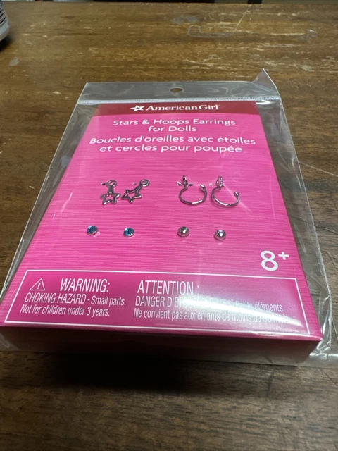 American Girl Doll Stars and Hoops Earrings for Dolls New In Package Retired