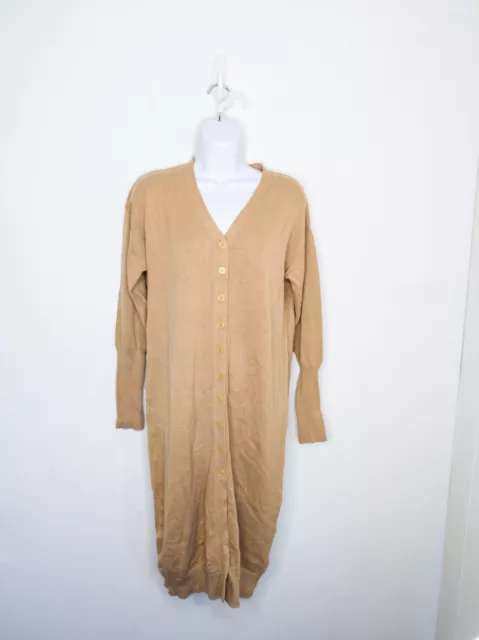 Treasure & Bond Long Sleeve Midi Sweater Dress Women's Extra Small Camel