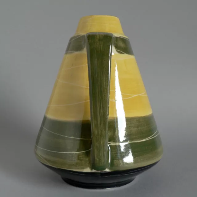 Kilrush Ceramics 7.5" Jug Vase 1008/18 Rare Shape Conical Yellow Green Black Mcm 2