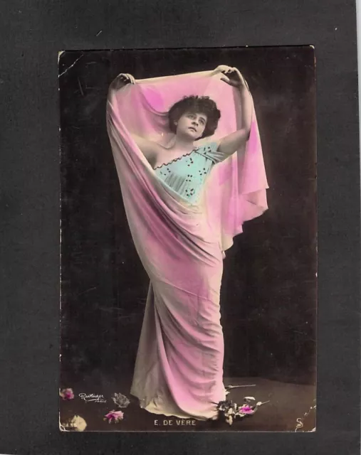 C0720 Glamour E DE VERE Paris Coloured PU1907 Kalgoorlie to Adelaide vintage pc