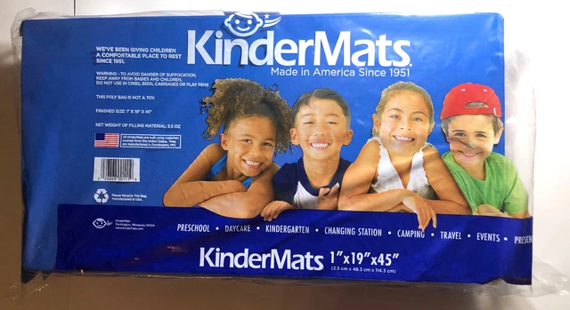 KinderMat 1 Inch x 19 inch x 45 inch Kids Nap Play Rest Mat Red/Blue Made in USA