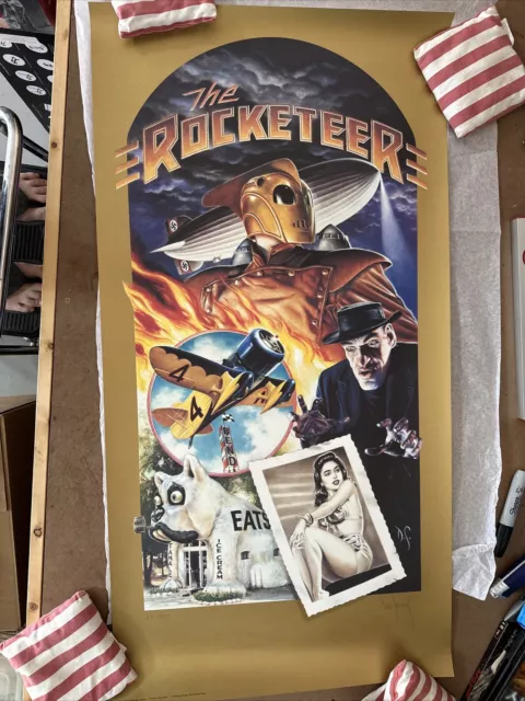 The Rocketeer Signed Poster Dave Stevens 18/50 39x20” COA From Dave’s Estate