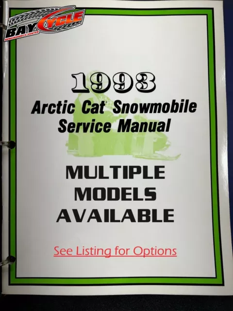 1993 Arctic Cat Snowmobile OEM Service Manuals (Multiple Models Available)