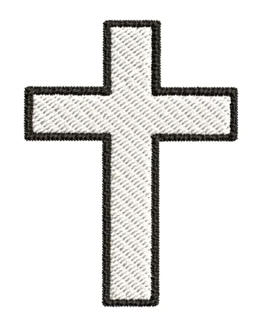 CHRISTIAN CROSS IRON-ON PATCH embroidered WHITE BLACK CRUCIFIX JESUS BIKER  new $4.50 - PicClick