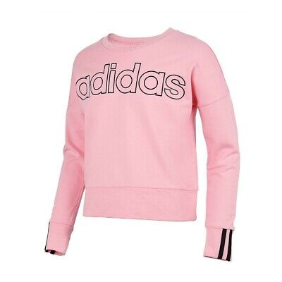 🆕 Adidas 💗 Girl's 3-Stripes Pullover Sweatshirt Size Large (14) NWT