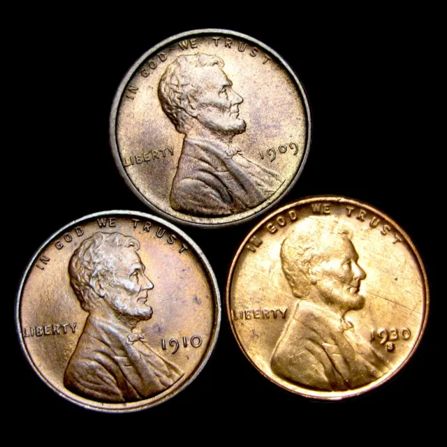 1909 VDB 1910 1930-S Lincoln Cent Wheat Penny ----  Gem BU+ Coin Lot ---- #II725