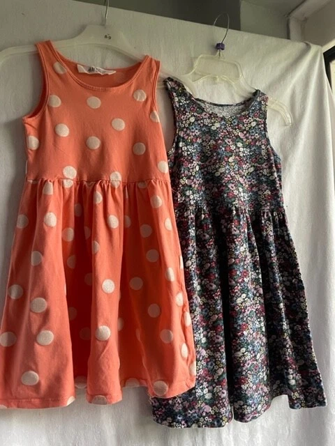 Girls H&M 2 Summer /Party Dress, Orange/Multi, Age 6-8
