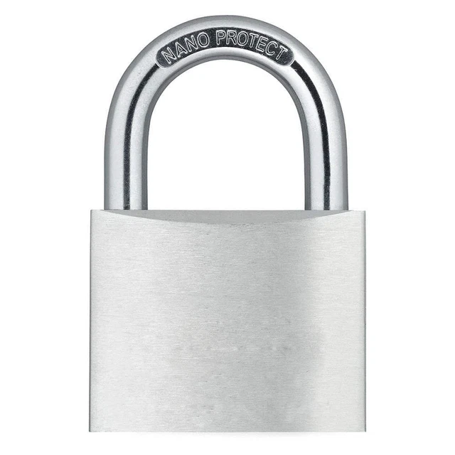 GRAINGER APPROVED 48JP94 Keyed Padlock, 15/64 in,Rectangle,Silver