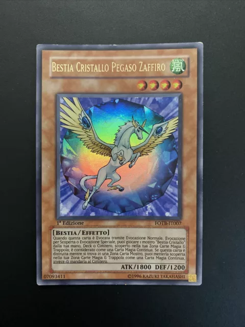 Yu Gi Oh Bestia Cristallo Pegaso Zaffiro Fotb-it007 ultra Rara Ita 1ed