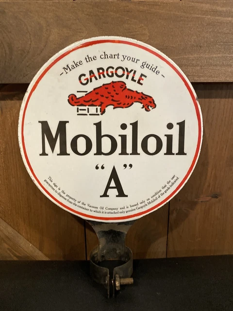 Porcelain Gargoyle Mobiloil “A” Paddle With Original Seal On It Rare