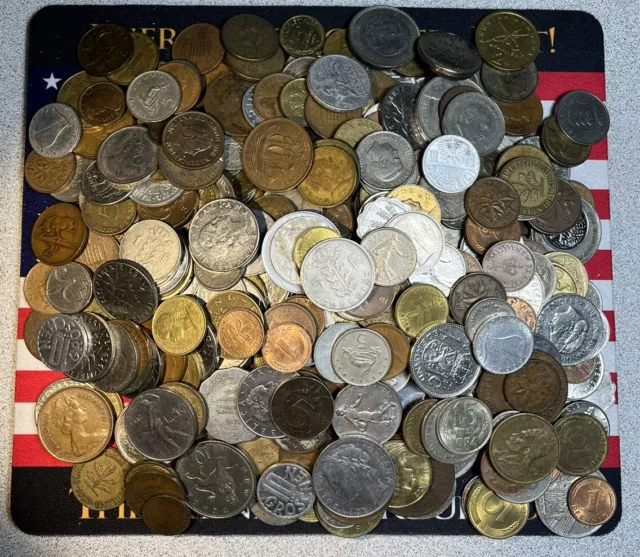 Three 3 Pounds Of World Coins Over 30 Different Countries, Nice Variety!