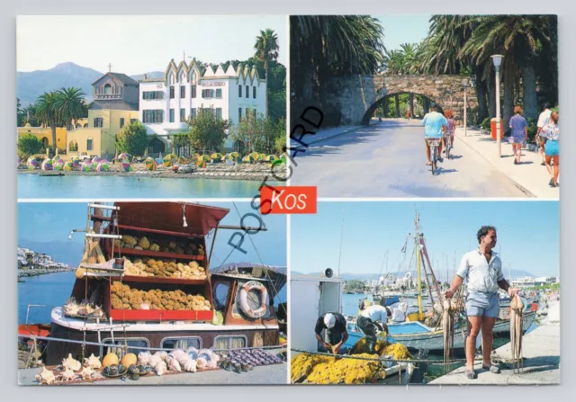 Postcard Greece Kos Multi View Adam Editions  (J7)
