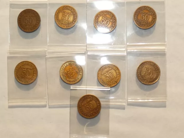 24 pieces bon pour 1 franc, 2 francs , 50 centimes, bronze alu domard(v40)