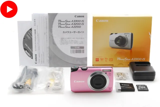 [Near MINT in Box] Canon PowerShot A3300 IS 16MP Pink Digital Camera From JAPAN