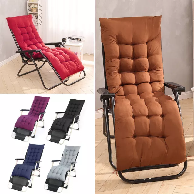 Sun Lounger Replacement Cushions Garden Patio Recliner Chair Cotton Seat Pads UK
