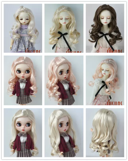 JD433 1/6 1/4 1/3 Curly BJD Wig YOSD MSD SD Blythe Doll Hair All Sizes Doll Wigs