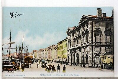 Wharf Du Port and The Town Hall 13 Marseille CPA Colorized Postcard 8199