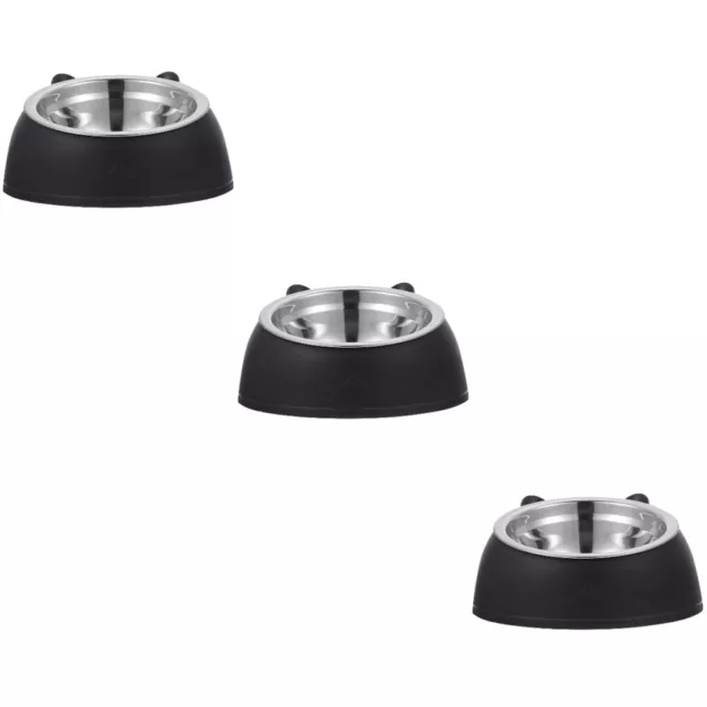 3 Pack Stainless Steel Pet Bowl Cats Raised Food Puppy Dish