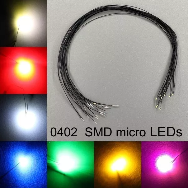 verkabelt 0402 micro SMD LEDs alle Farben Microlitze mini LED - 2