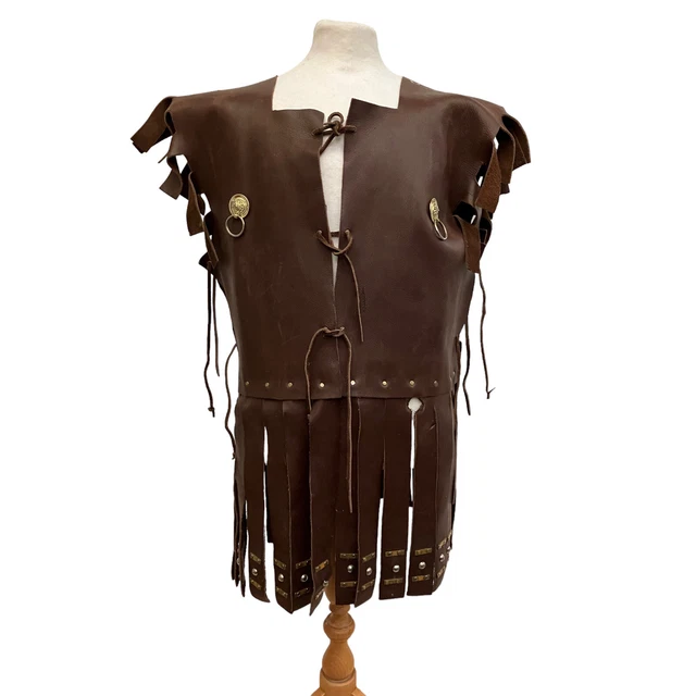 Cappotto vita lungo in pelle centurione romano. "Petto 46"""