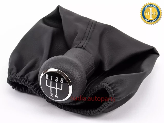 Pommeau Levier De Vitesse 6 Vitesses Noir Cuir Pour Skoda Fabia I 6Y - Remplacement Direct