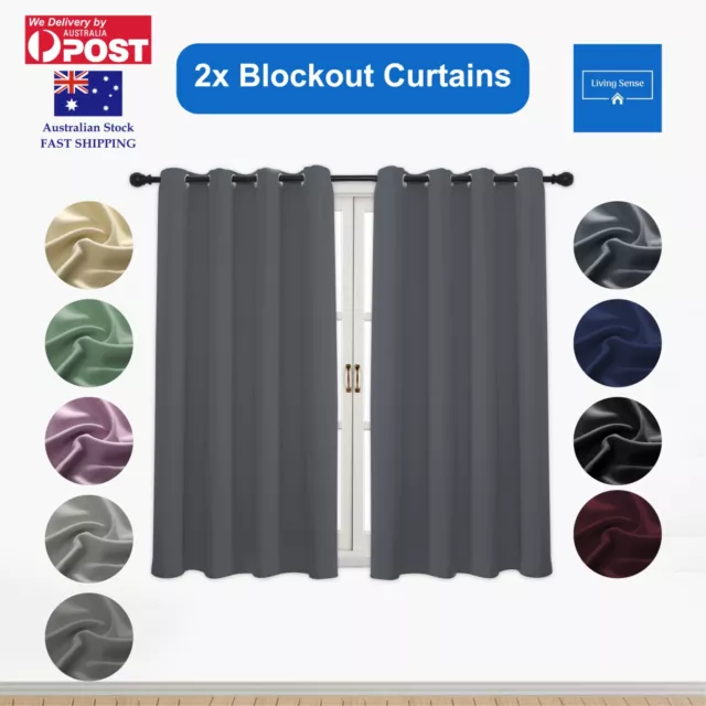 Blockout Curtains Blackout Eyelet 3 Layers Curtain Draperies Window Bedroom