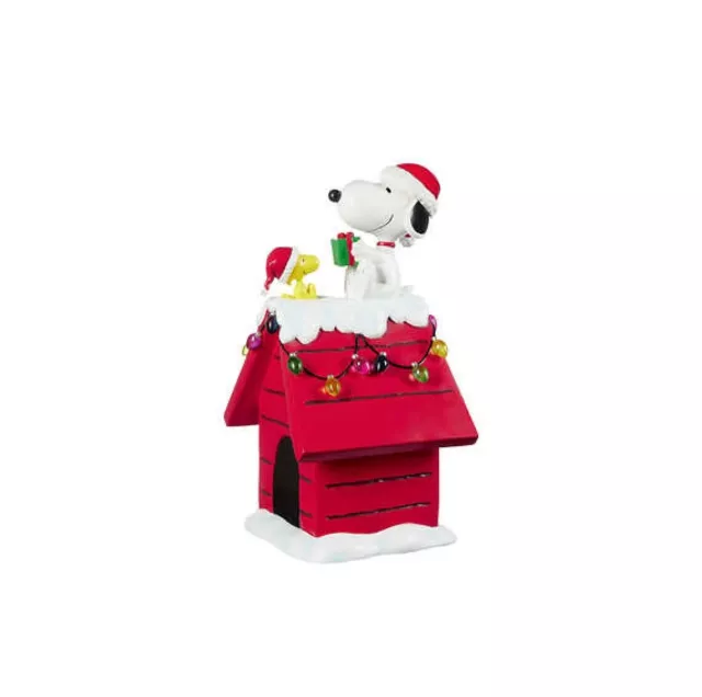 PEANUTS SNOOPY THE FLYING ACE  with Woodstock dog house Large Lighted New 20"