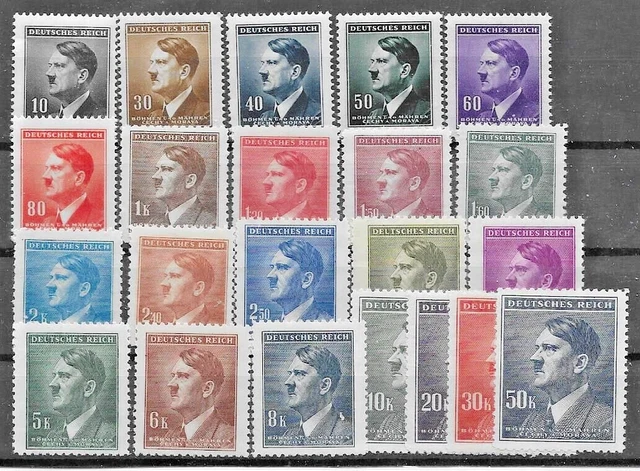Germany Bohemia & Moravia 1942 Hitler Heads Mi# 89-110 Full Set MNH **