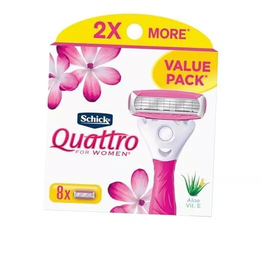 Schick Quattro For Women, Womens Razor Refllls Value Pack - 8 Count