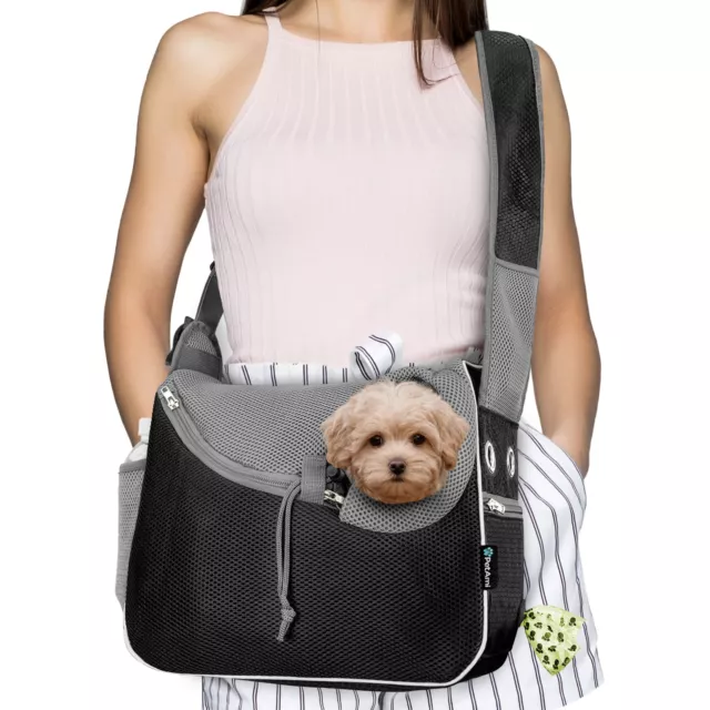 Dog Sling Carrier Bag Mesh Backpack Pet Cat Puppy Comfort Travel Tote Shoulder