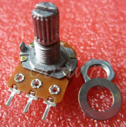 10pcs 10K Ohm B10K Knurled Shaft Linear Rotary Taper Potentiometer