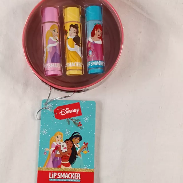 Lip Smacker Disney Princess Lip Balm in Stocking Stuffer Tin 3 Flavors