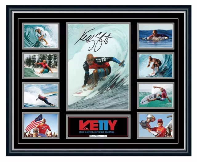 Kelly Slater 11X World Champ Signed Photo Limited Edition Framed Memorabilia