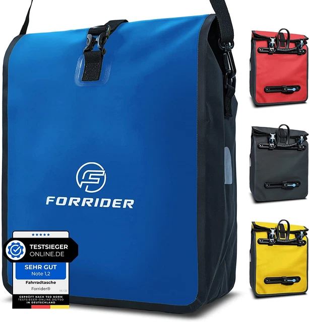 Forrider Sac de Vélo Étanche pour Porte-Bagage [22L Volume] Avec - Très Bonne