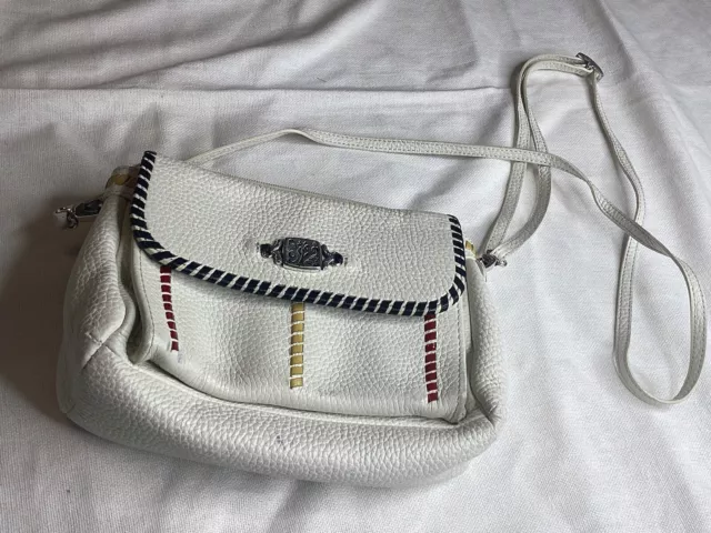 Brighton White Leather Crossbody Bag Handbag