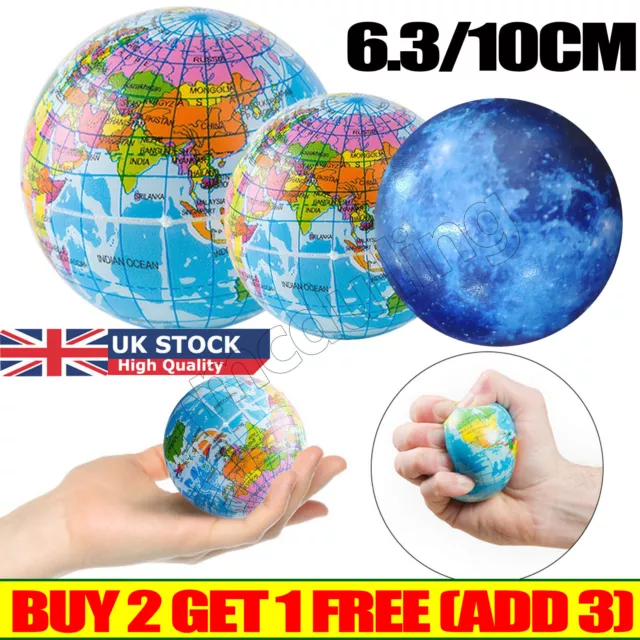 Soft Foam Ball Earth Globe World Map Planet Anti Stress Relax Kids Gift Play Toy