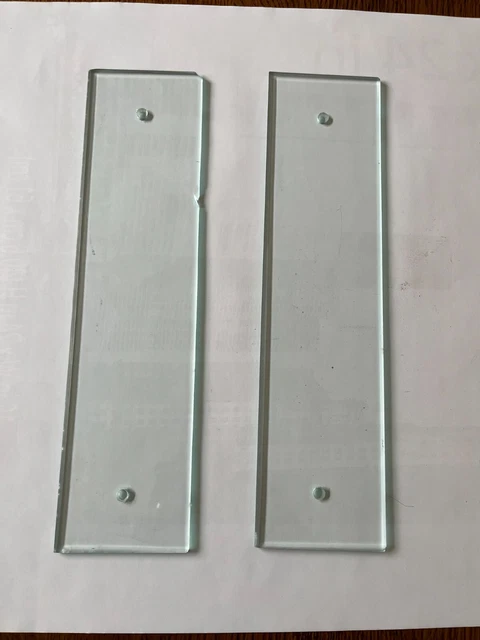 Vintage Beveled Clear Glass 3x12 Door Push Plates Art Deco