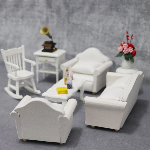 Mini mecedora Escala 1:12 Modelo Mini House Micro Model Supplies (Blanco)