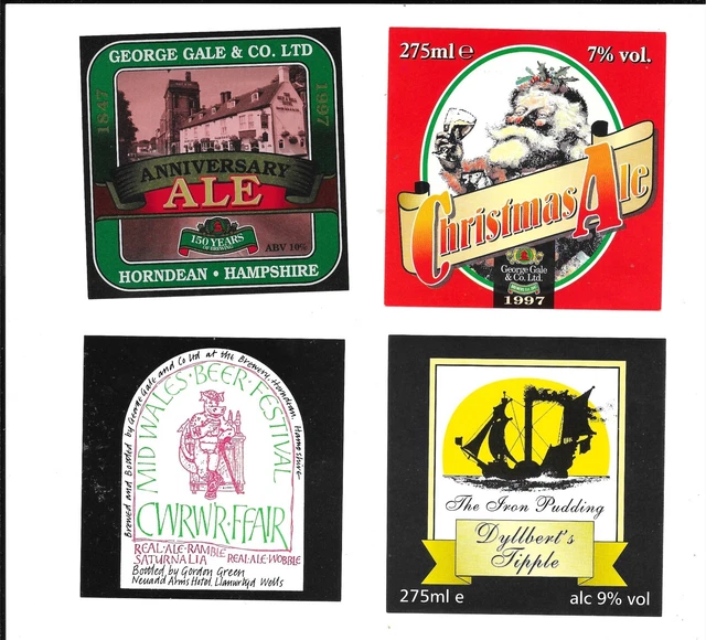 4 UK Beer Bottle Label GEORGE GALE BREWERY Horndeam Hampshire Special Issues