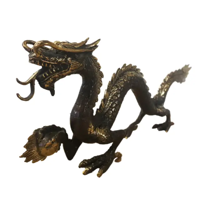 Brass Dragon Statue   Mystical Creature's Decor