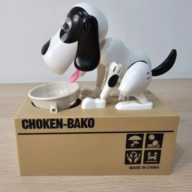 Money Box Bank Coin Saving Choken Hungry Eating Dog Robotic Piggy Mechanical