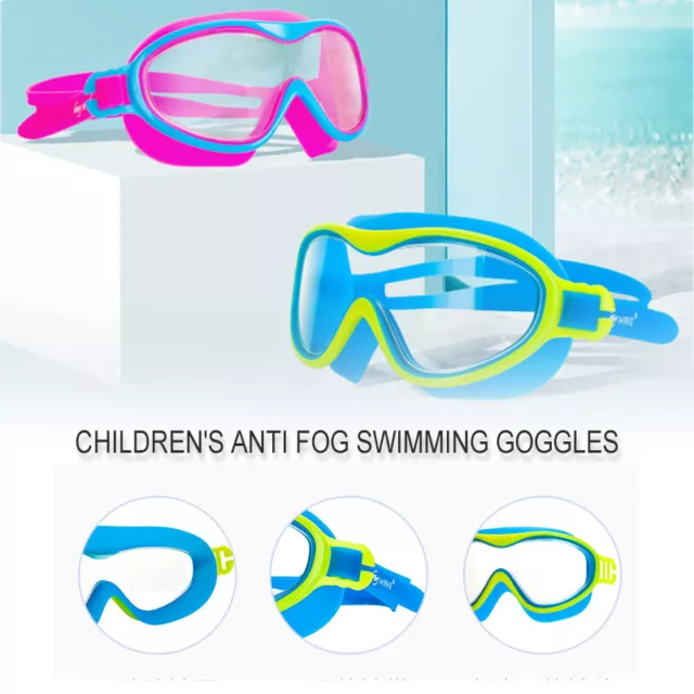 Kids Swimming Goggles Anti-Fog UV Protection Wide Vision Swim Glasses Summer