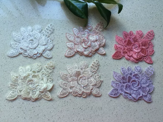 Lace Flower Applique Sewing Craft  8x6.5cm  Width