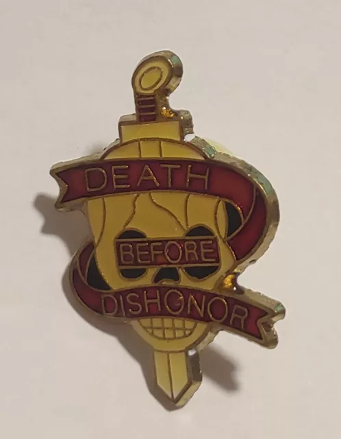 US Special Forces Military Death Before Dishonor Enamel Lapel Hat Pin Skull
