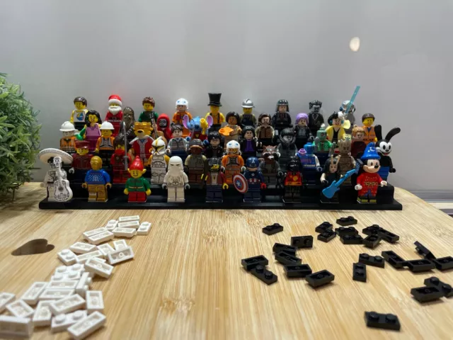 Vitrine Aufsteller für 45 Lego Minifiguren l Schwarz l für IKEA Kallax l Display