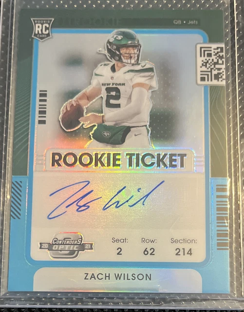 ZACH WILSON #/30! 2021 Contenders Optic Rookie Ticket Teal VARIATION Auto JETS🔥