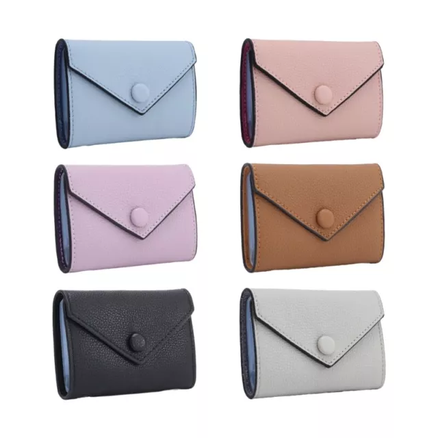 Business Card Holder Portable Credit Cards Organizer Leather Trifold Card Holder